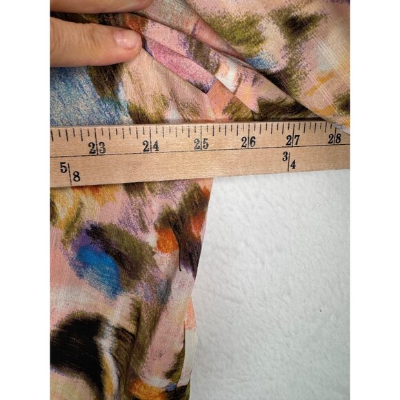 Rose+Olive abstract artsy bohemian blouse front tie sz 2X - Picture 7 of 9